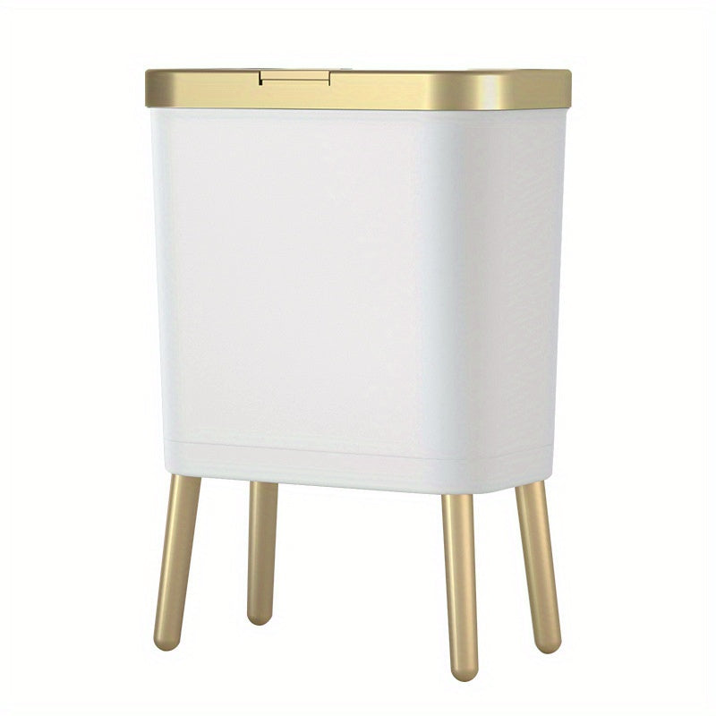 Modern Odour-Sealing Kitchen Trash Can | 15L Slim Waste Bin with Elevated Legs for Stylish Home Décor 0