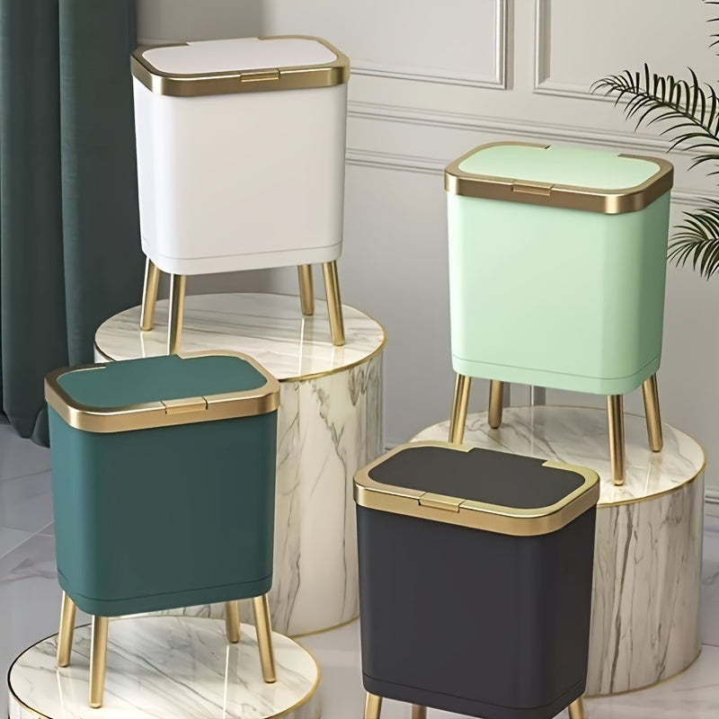 Modern Odour-Sealing Kitchen Trash Can | 15L Slim Waste Bin with Elevated Legs for Stylish Home Décor 2