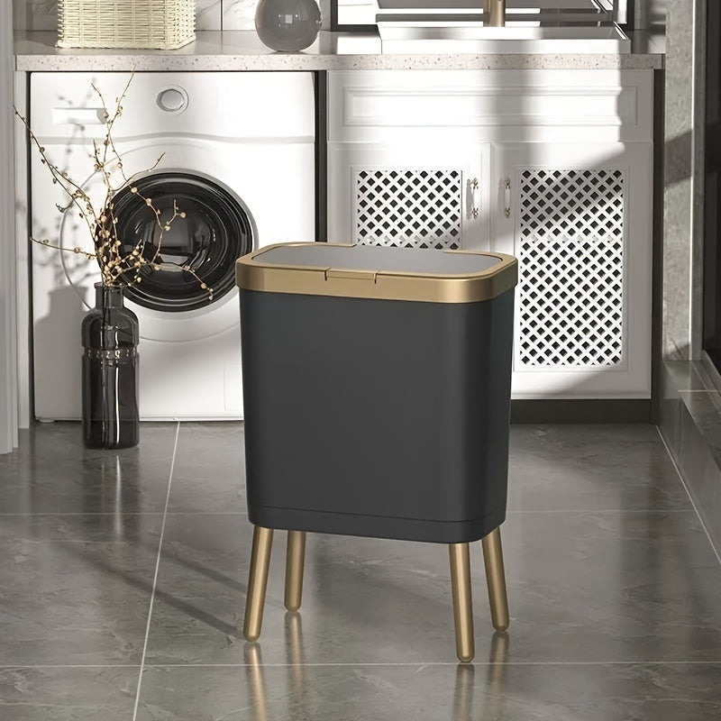 Modern Odour-Sealing Kitchen Trash Can | 15L Slim Waste Bin with Elevated Legs for Stylish Home Décor 3