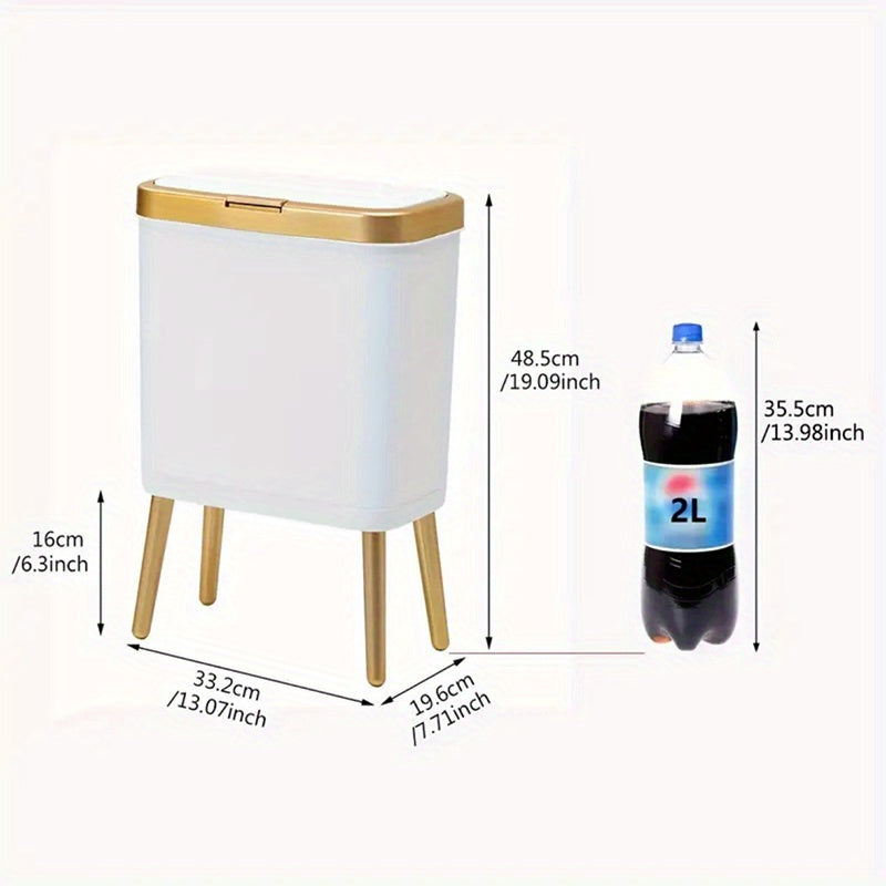 Modern Odour-Sealing Kitchen Trash Can | 15L Slim Waste Bin with Elevated Legs for Stylish Home Décor 4