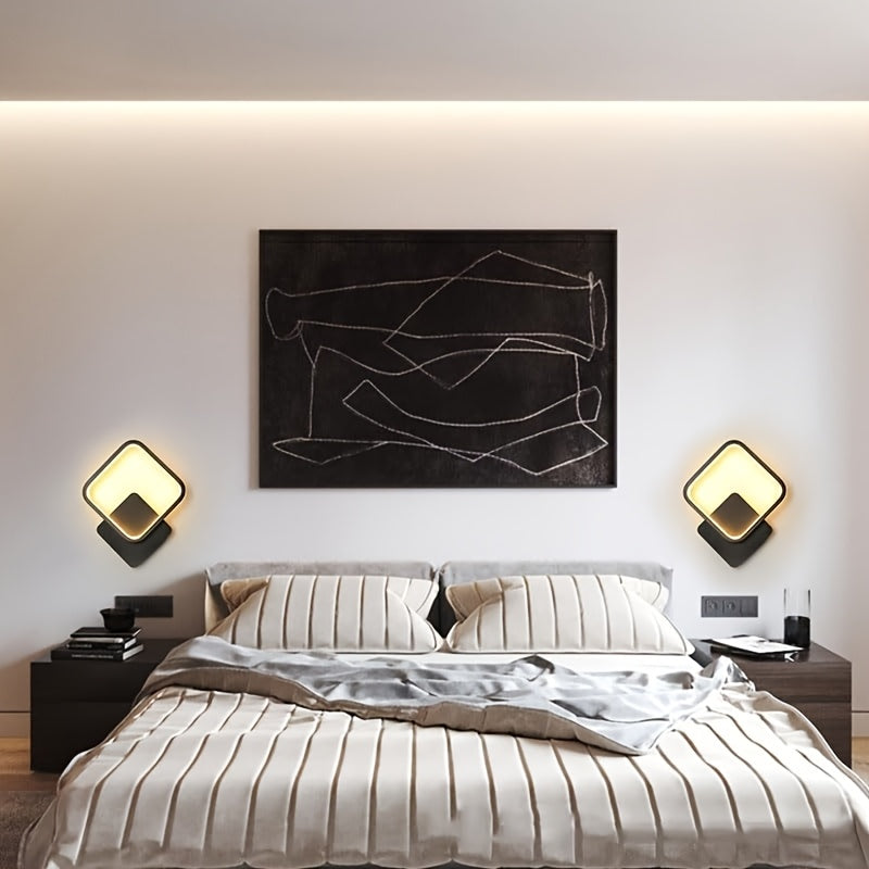 Modern Square | Wall Lamp with Three-Tone Dimming | Sleek Design for Ambient Lighting 1