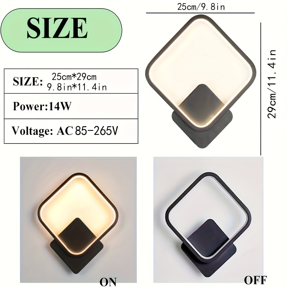 Modern Square | Wall Lamp with Three-Tone Dimming | Sleek Design for Ambient Lighting 7