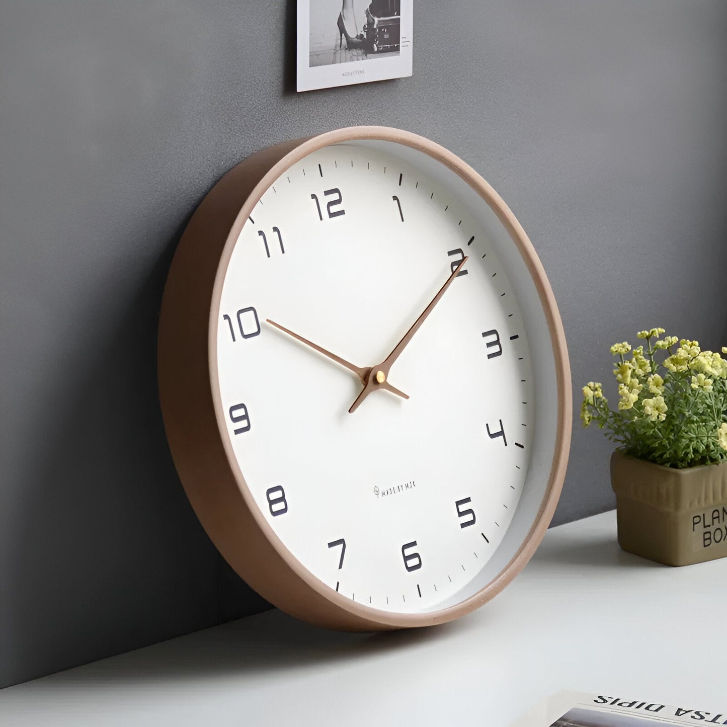 Nordic Collection | Modern Wall Clock with Silent Quartz Movement | Minimalist Wood Frame for Elegant Home Decor 3