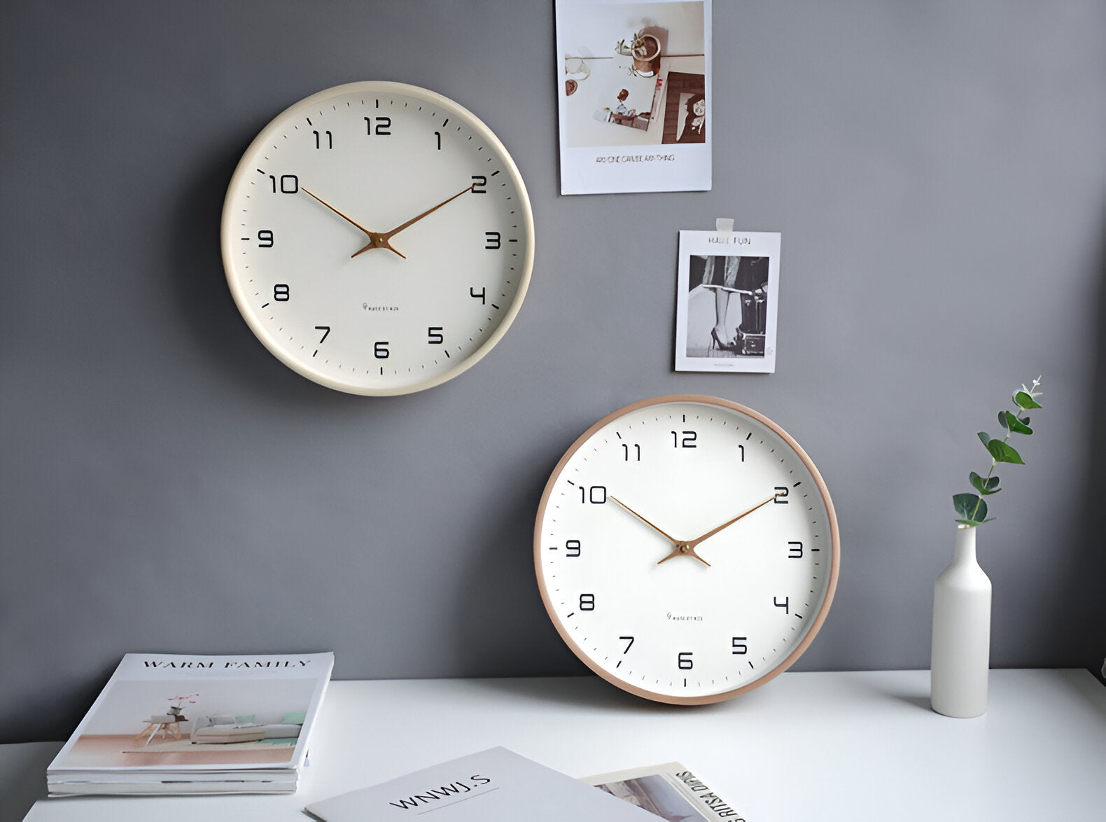 Nordic Collection | Modern Wall Clock with Silent Quartz Movement | Minimalist Wood Frame for Elegant Home Decor 5