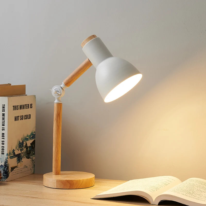 Nordic Collection | Wooden Desk Lamp with Adjustable Head & Eye-Friendly Light | Modern Table Lamp for Study and Relaxation 0
