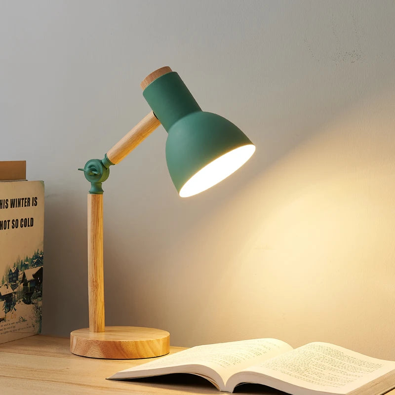 Nordic Collection | Wooden Desk Lamp with Adjustable Head & Eye-Friendly Light | Modern Table Lamp for Study and Relaxation 1