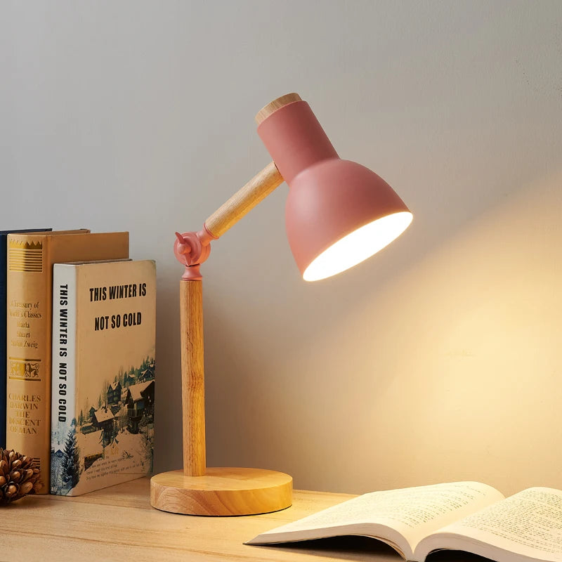 Nordic Collection | Wooden Desk Lamp with Adjustable Head & Eye-Friendly Light | Modern Table Lamp for Study and Relaxation 2