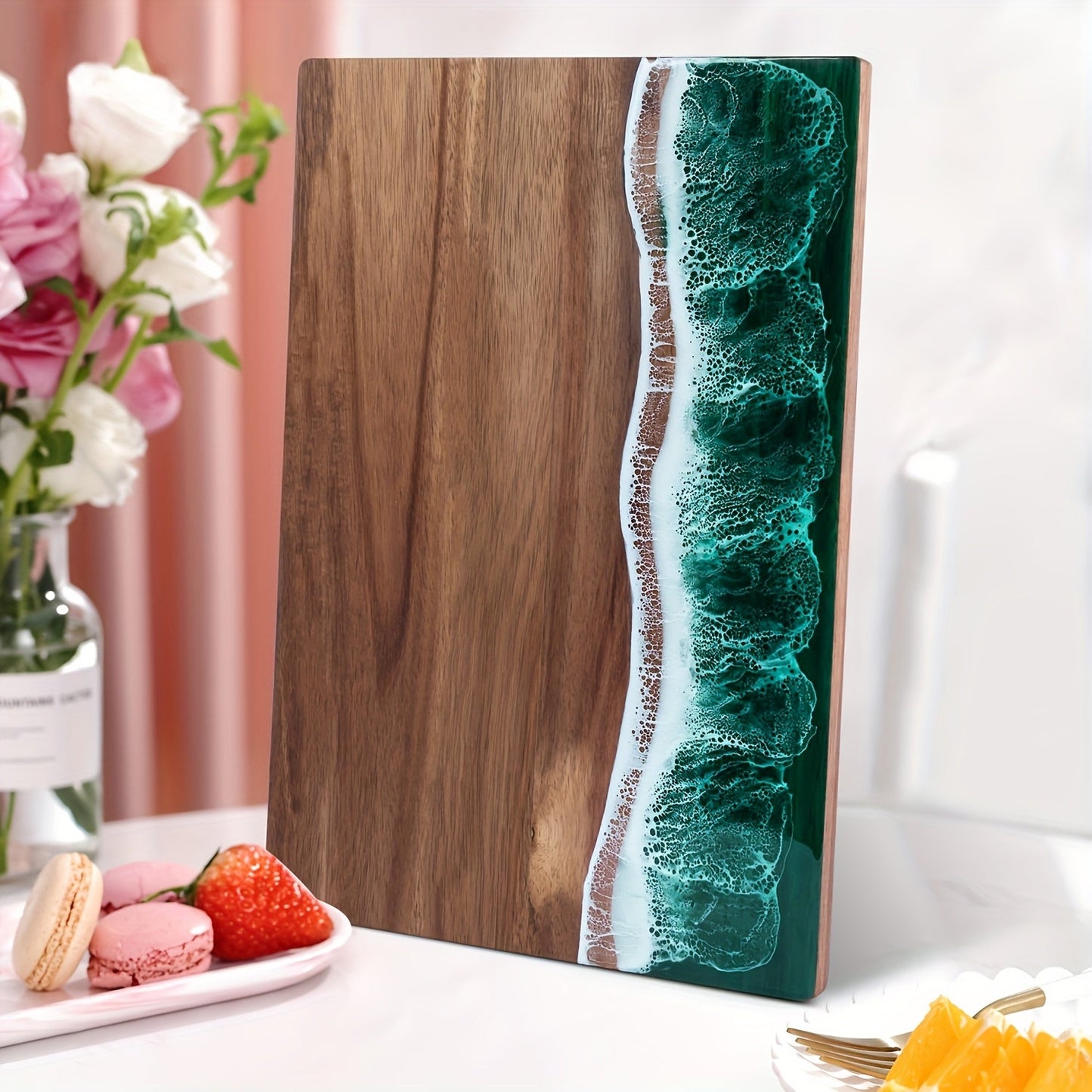 Ocean Wave | Acacia Wood Cutting Board with Resin Inlay | Versatile Chopping & Serving Essential 7