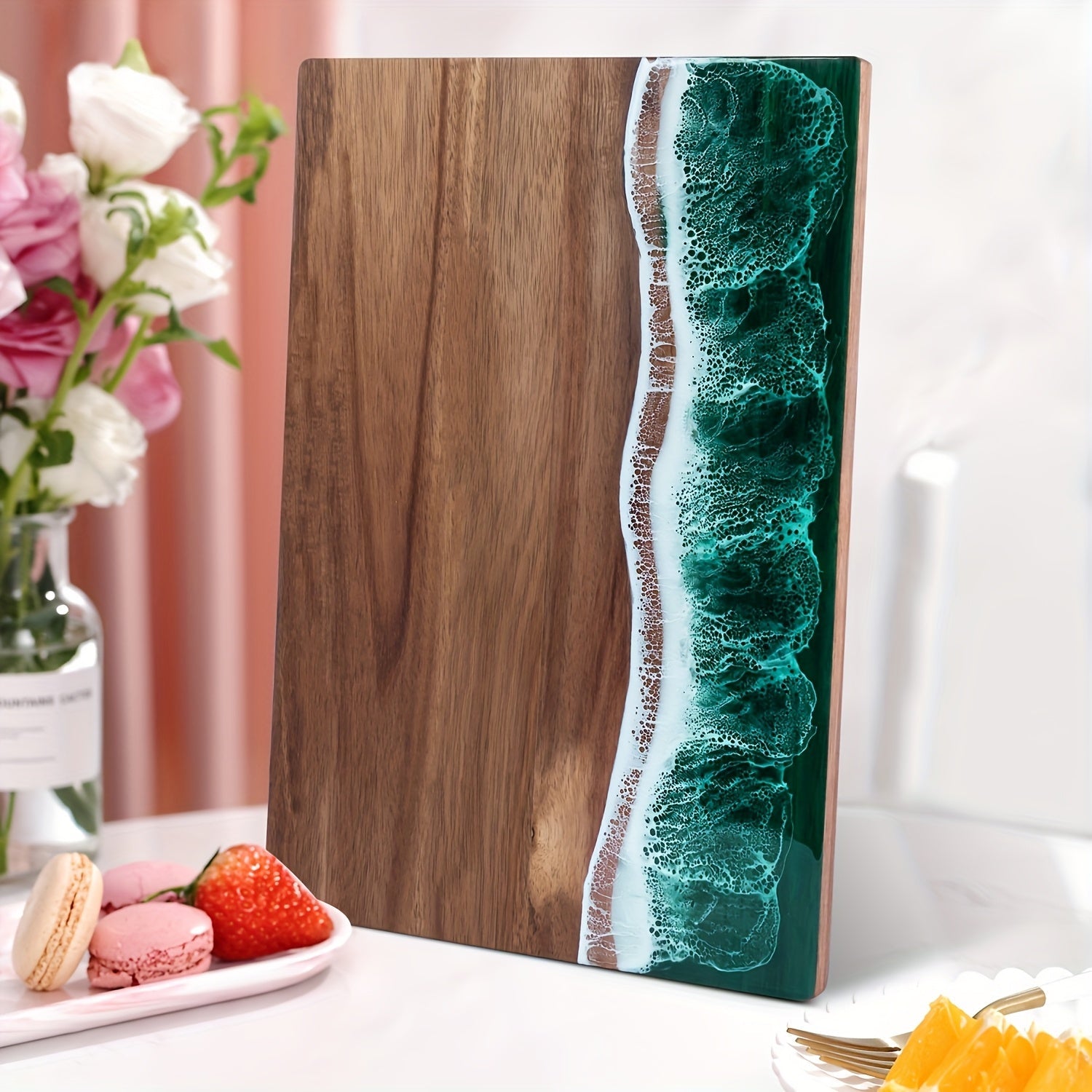 Ocean Wave | Acacia Wood Cutting Board with Resin Inlay | Versatile Chopping & Serving Essential 7