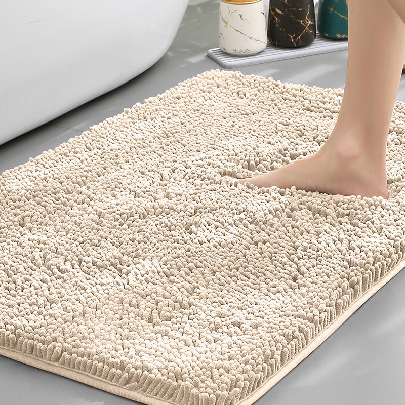 Plush Chenille Bath Mat | Non-Slip Absorbent Bathroom Mat for Comfort 0