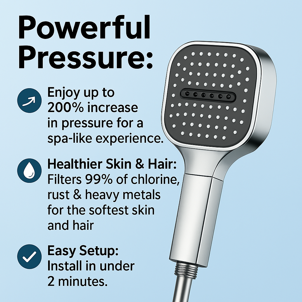 Premium | High Pressure Shower Head with Turbo Boost Technology | Filtered for Healthier Skin and Hair 2