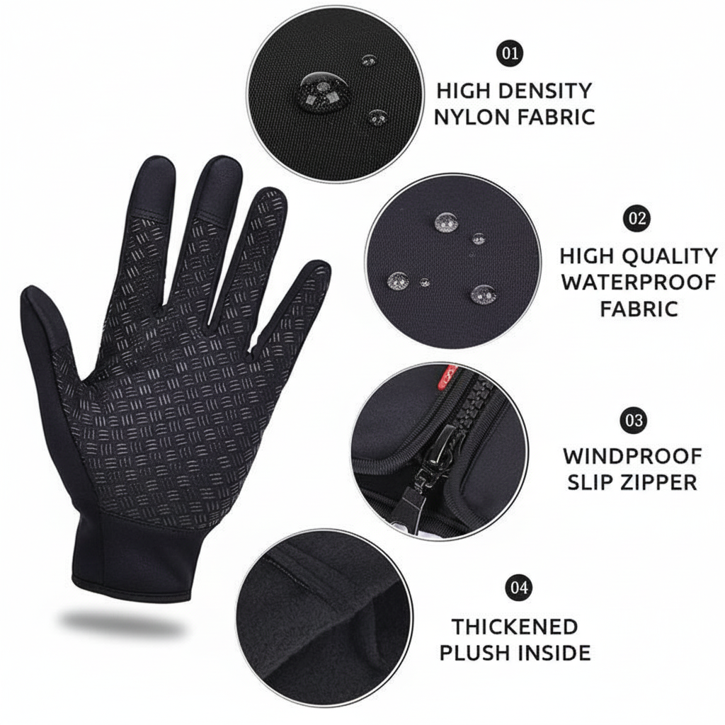 Thermal Winter Gloves | Touchscreen Full Finger Design with Windproof Protection for Ultimate Cold Weather Comfort 3