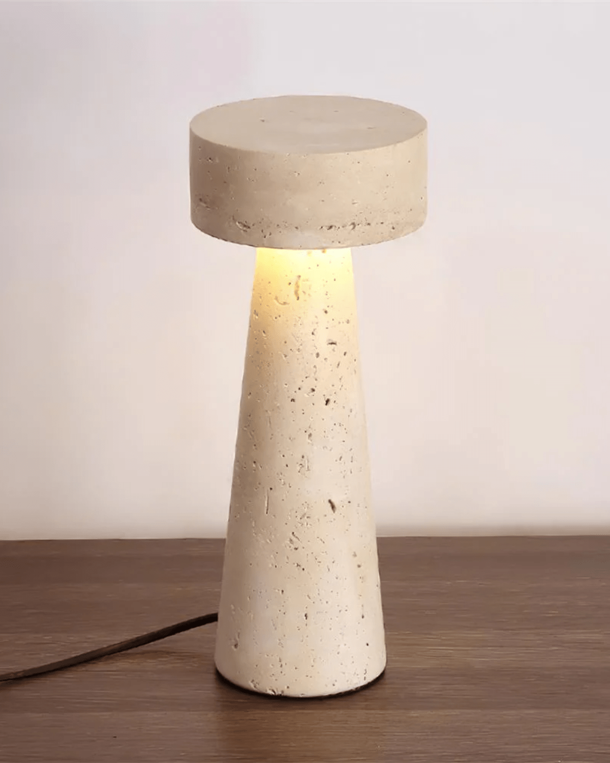 TravertineGlow | Elegant Compact Bedside Table Lamp for Cozy Ambiance 2