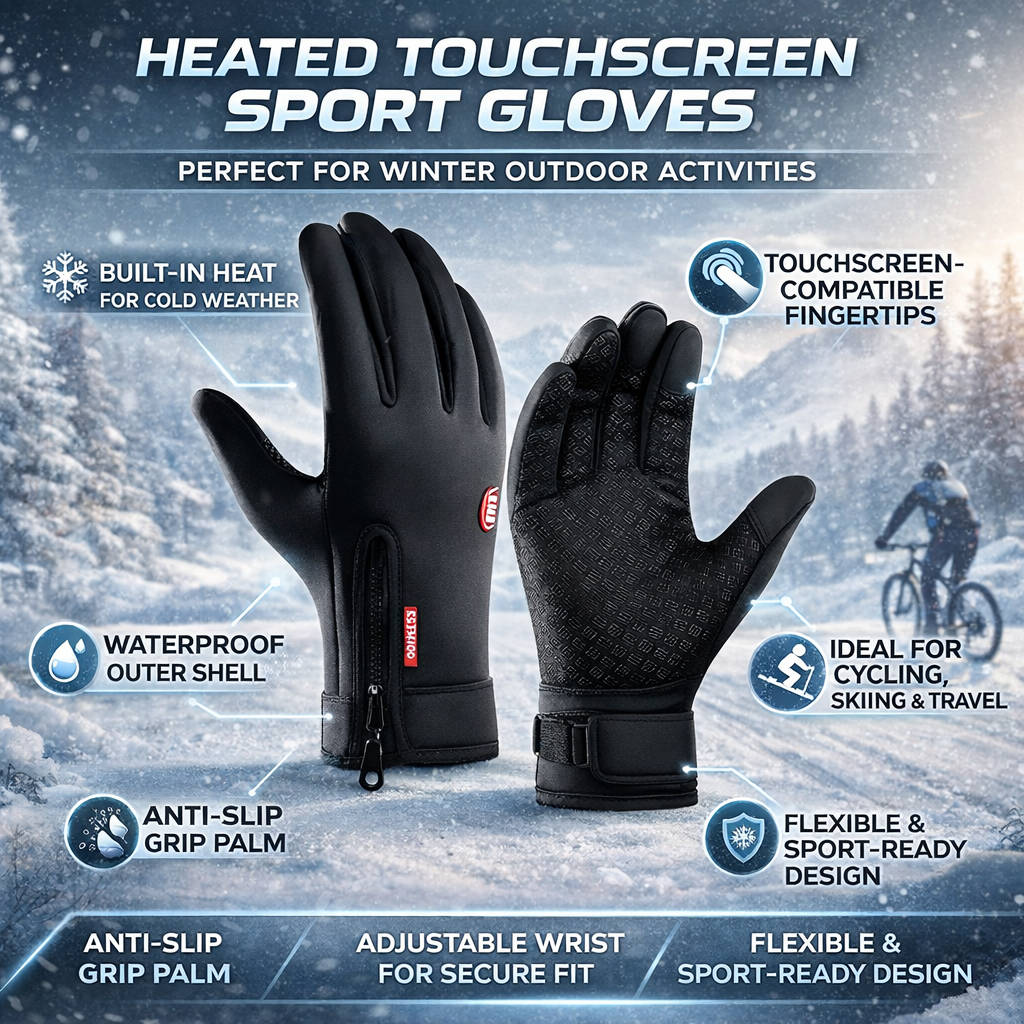 Winter Sport Collection | Heated Motorcycle Gloves with Touchscreen Functionality | Waterproof Design for Ultimate Winter Comfort 3